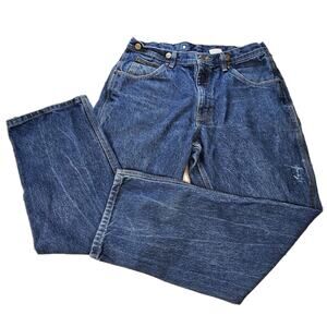 KEY Carpenter Denim Jeans Work Pant With Suspender Buttons Men's Size 34 x 30